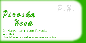 piroska wesp business card